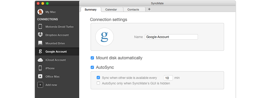 Sync your Mac with Google account