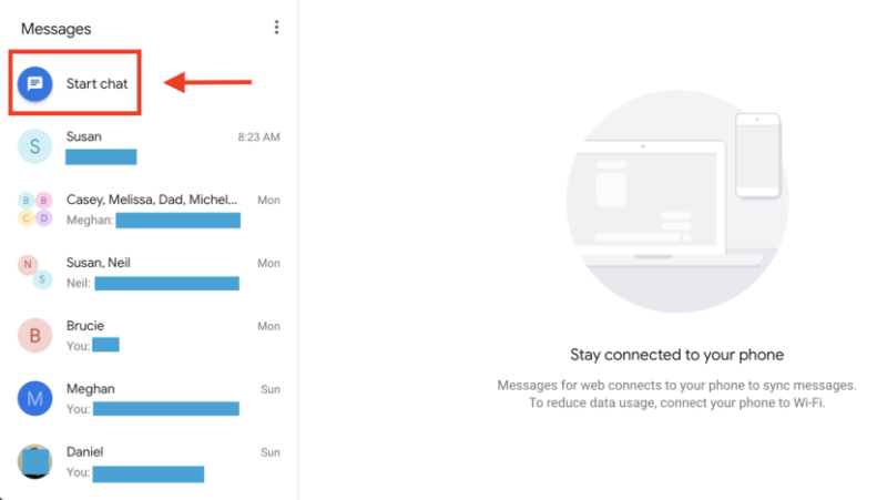 how to sync android with mac on message