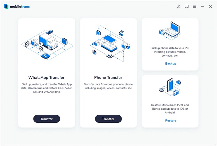 MobileTrans transfer messages app
