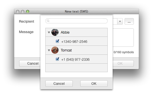 opening android sms on mac