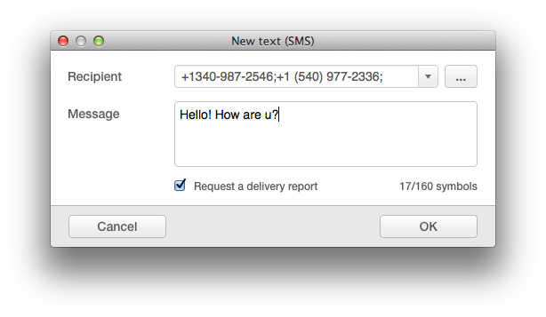 Write SMS on Mac