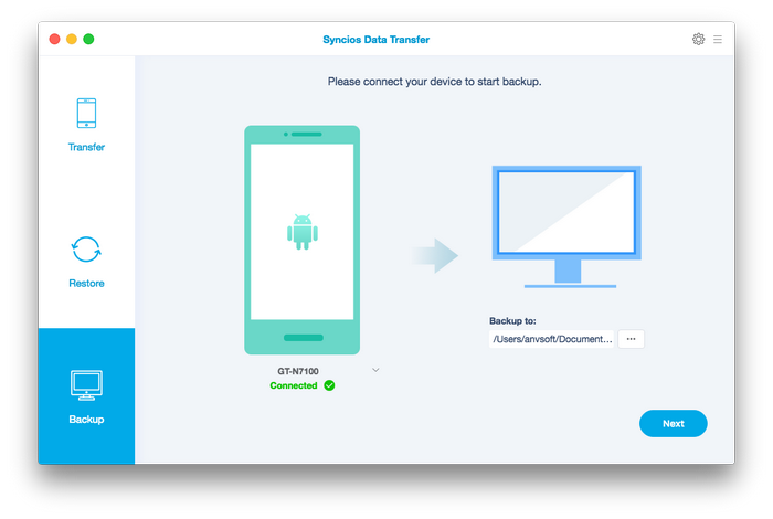 Syncios Android file transfer