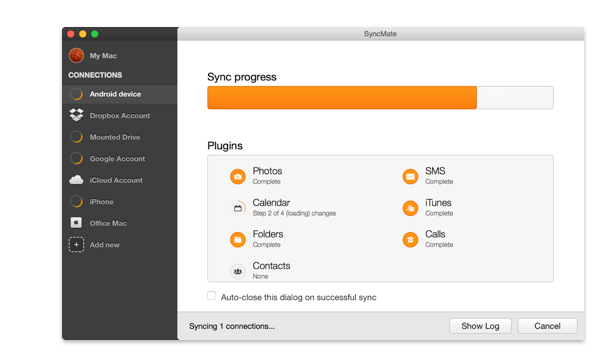 Launch the sync process