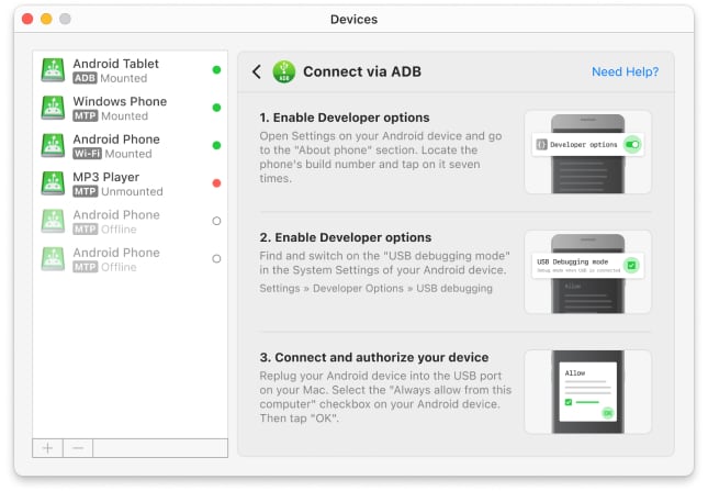  You may need to activate USB debugging mode on your phone.