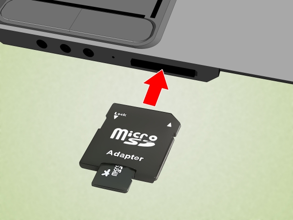 You may need an adapter to insert SD card.