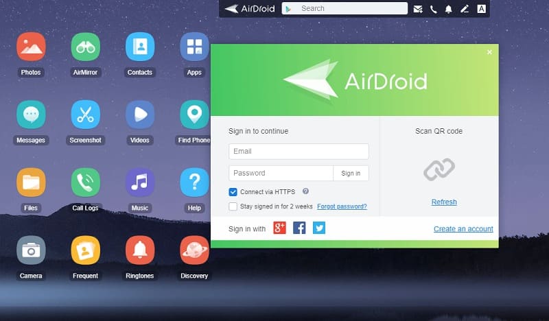 The most useful feature of AirDroid is to transfer Android files wirelessly.
