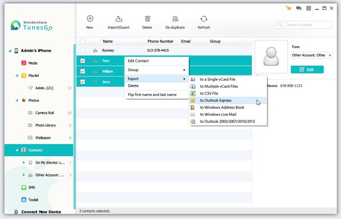 As you can see, TunesGO has basic sync options to connect Android and Mac computer.