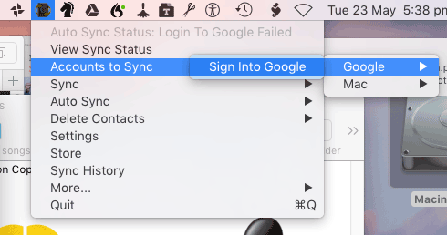 google app sync for mac