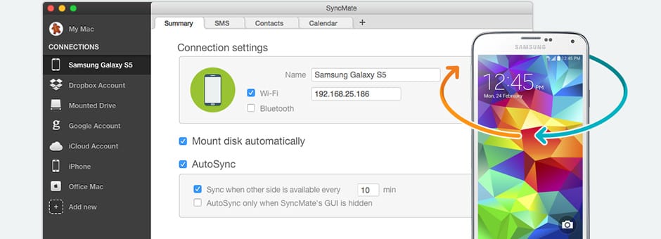 Synchronize Samsung Galaxy with Mac Synchronize Samsung Galaxy with Mac